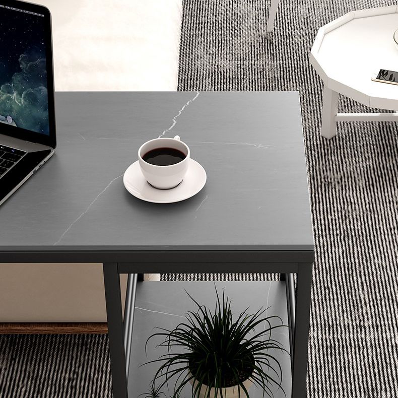 Stone Top Industrial Style Counter Table 42-inch Height Table for Balcony