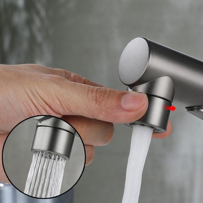 Pull-out Bathroom Sink Faucet Brass Contemporary Faucet with Water Hose