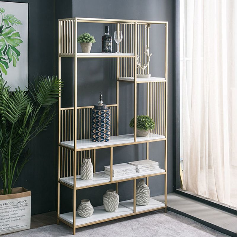 Glam Shelf Bookcase Metal Open Back Bookshelf for Home Office
