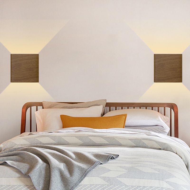 Moderno Minimalista de estilo Minimalista cuadrado y abajo de la pared LED Splach Metal 2 luces apliques