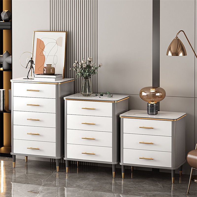 Contemporary Glam Storage Chest Marble Storage Chest Dresser for Home