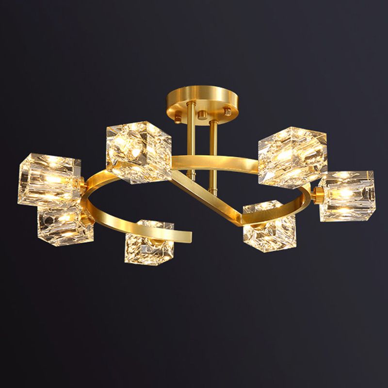 Carré près de l'éclairage du plafond luminaire en cristal moderne