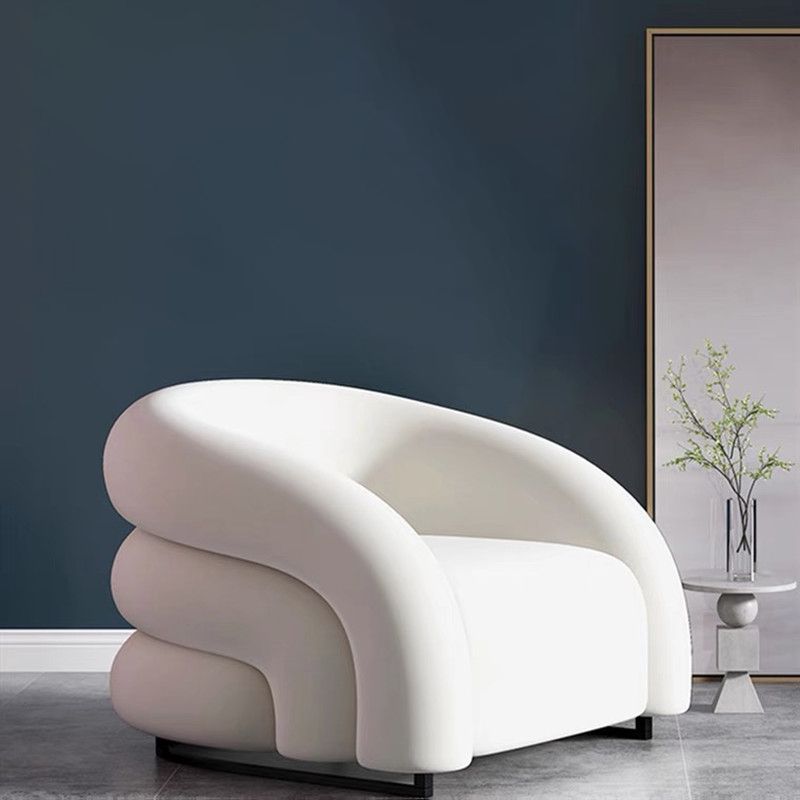 Velvet Barrel Chair 33.85" Wide Arms Included Chair for Living Room