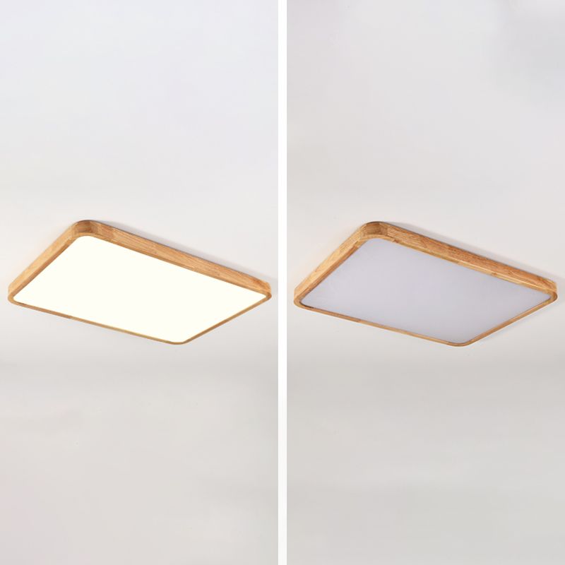 Geometrical Wooden Flush Ceiling Light Fixtures 1-Light Modern Style Flush Light Fixtures