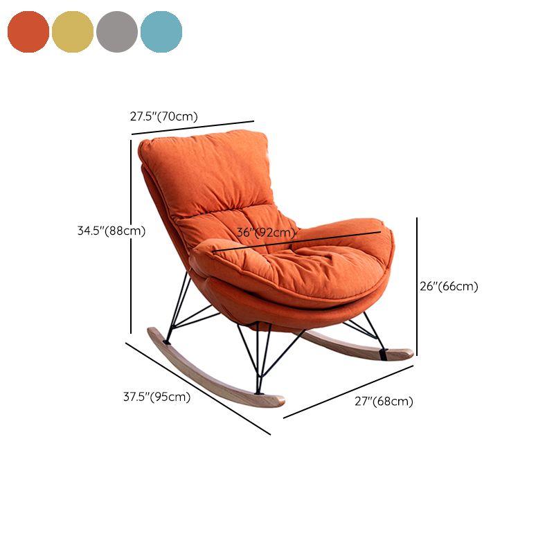 Leisure Rocking Chair Velvet Pure Color Indoor Rocker Chair with Ottoman