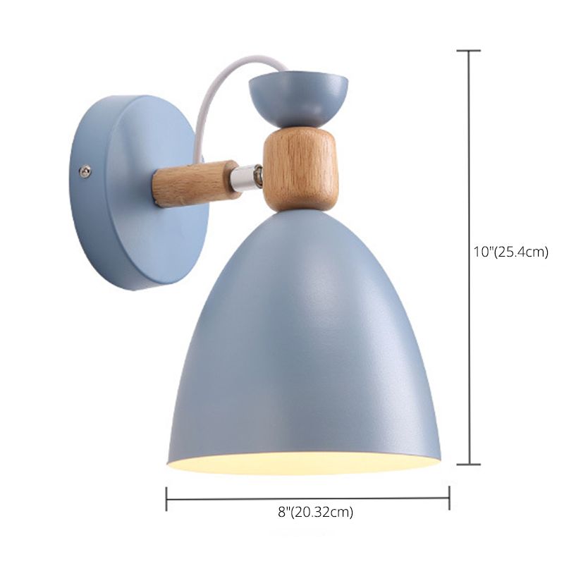 Nordic Style Cone-Shaped Wall Light 1 Light Iron Wall Lamp for Living Room