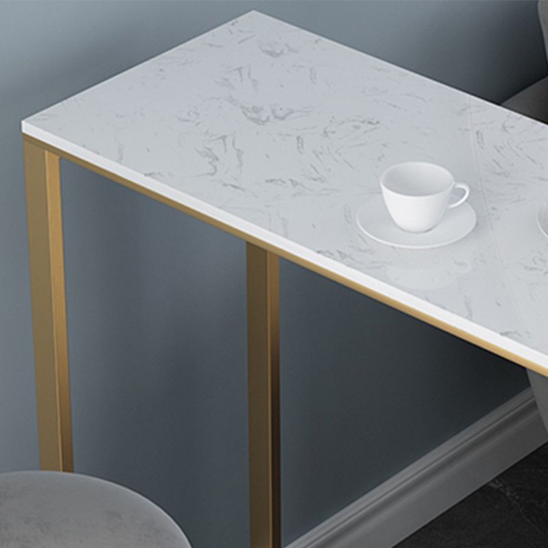 Artificial Marble Cocktail Bar Table 42-inch Height Gold Base Pub Table