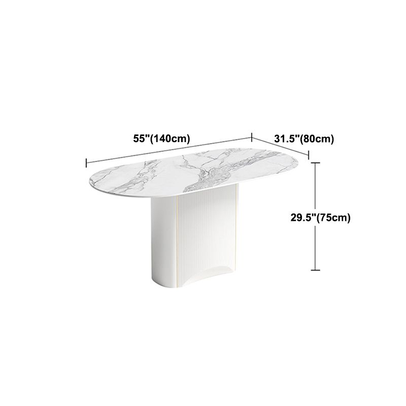 Table à manger en pierre frittée, ton blanc, guéridon de luxe pour salle à manger