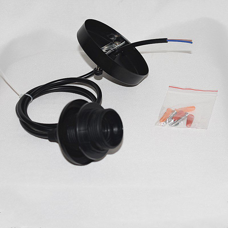 Single Bulb Industrial Style Hanging Light Open Bulb Retro Black Mini Pendant Lamp for Restaurant