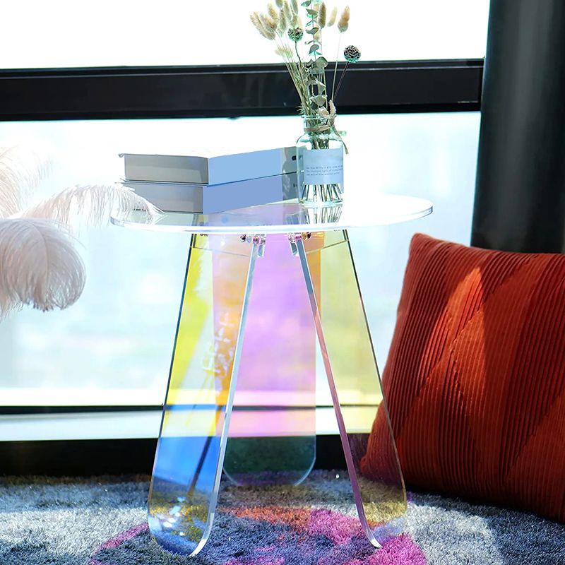 Luxurious Acrylic Side Table Round/Oval Side End Snack Table