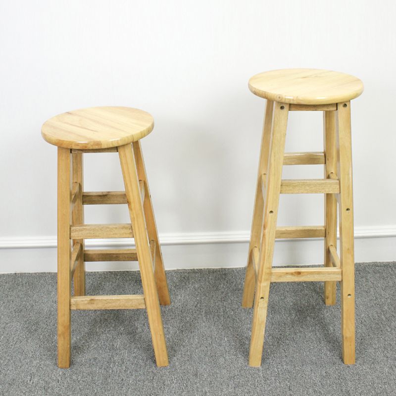 Taburete de bar moderno sin brazos y sin respaldo, taburete de bar de madera para tienda de té con leche y asiento de madera