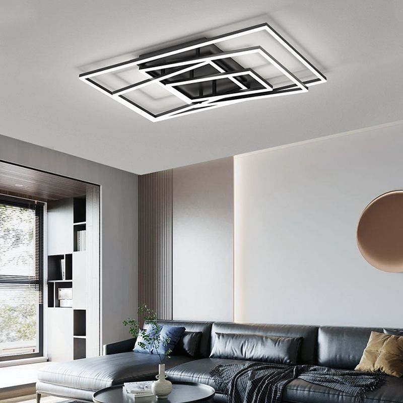 Lampada a filo contemporaneo geometrico 4 lampade a filo in metallo in metallo in nero