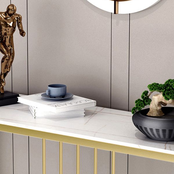 Glam Console Table Antique Finish Console Sofa Table in Stone