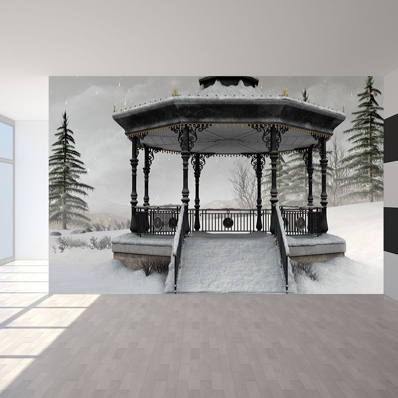 Severe Winter Pavilion Mural Wallpaper Contemporay Non-Woven Material Wall Covering