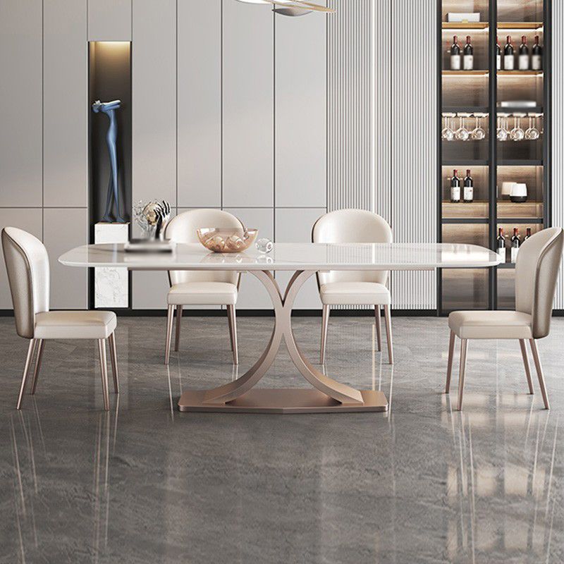 Luxury Sintered Stone Top Dining Set Rectangle 1/4/5/6 Pieces Dining Table with Chairs