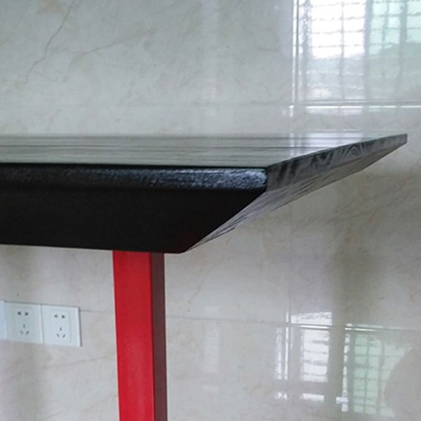 Mesa de comedor de rectángulo industrial de metal mesa de madera maciza para comedor