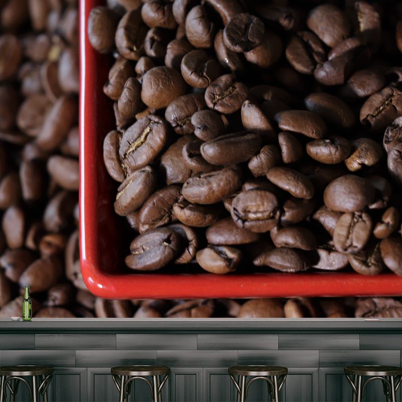 Minimalism Style Mural Wallpaper for Coffee Shop, Customized Size Available