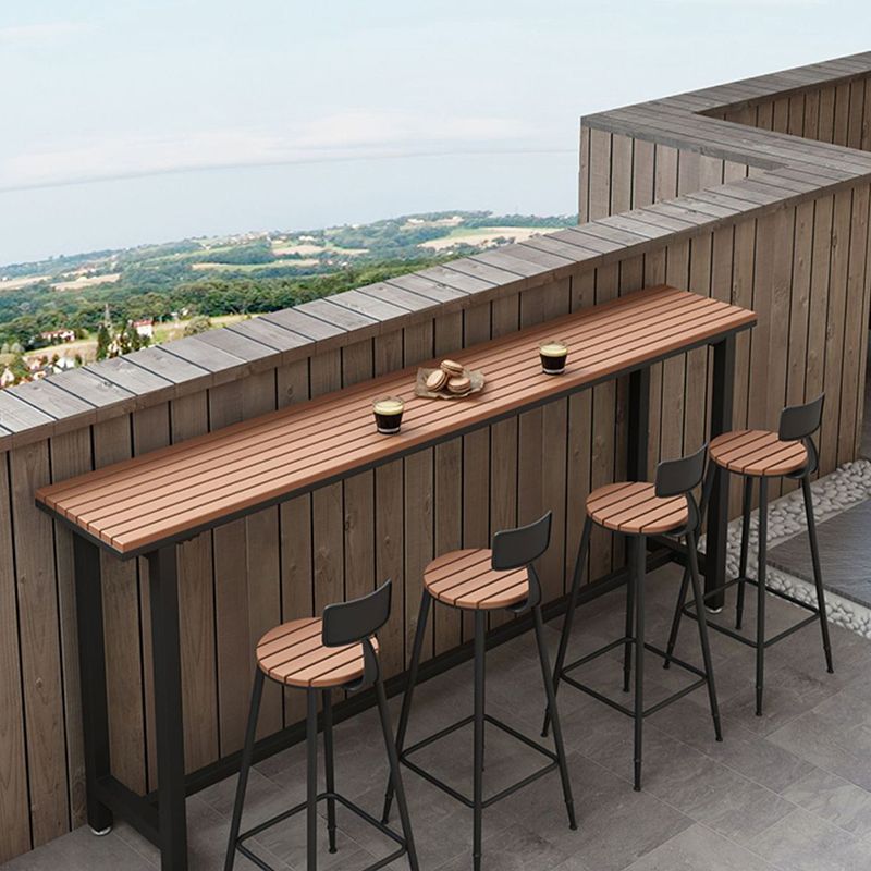 Industrial Metal Base Bar Table Pub Height Dining Table for Outdoor