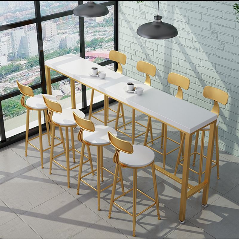 Pine Solid Wood Bar Height Table Glam Rectangle Indoor Bar Table