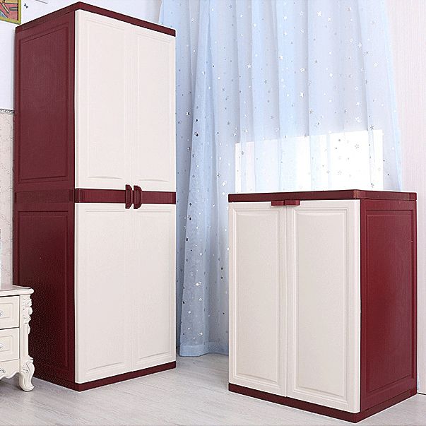 Matte Finish Hinged Door Storage Cabinet Contemporary Plastic Cabinet