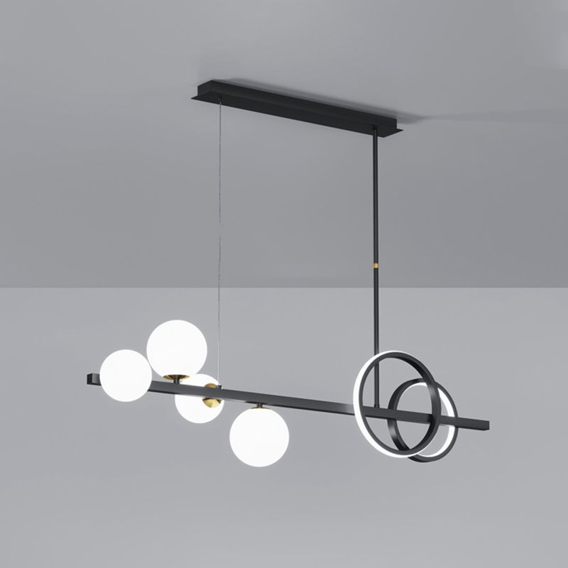 Moderne geometrie Island Lichtarmaturen Multi-hoofd restaurant Hanglamp met glazen schaduw