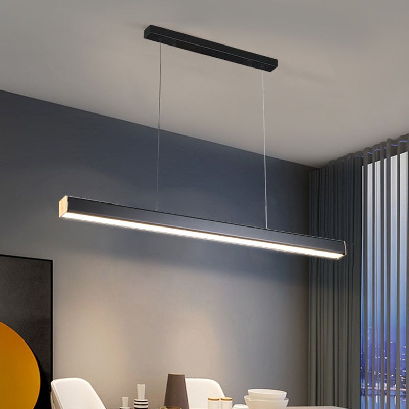 Linear Ceiling Pendant Light Minimalist Mental 1 Light Hanging Lamp