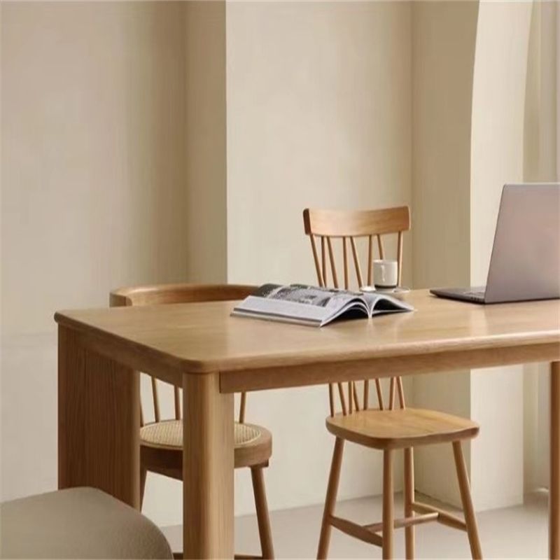 Solid Wood Dining Table Rectangle Modern Dinner Table for Dining Room