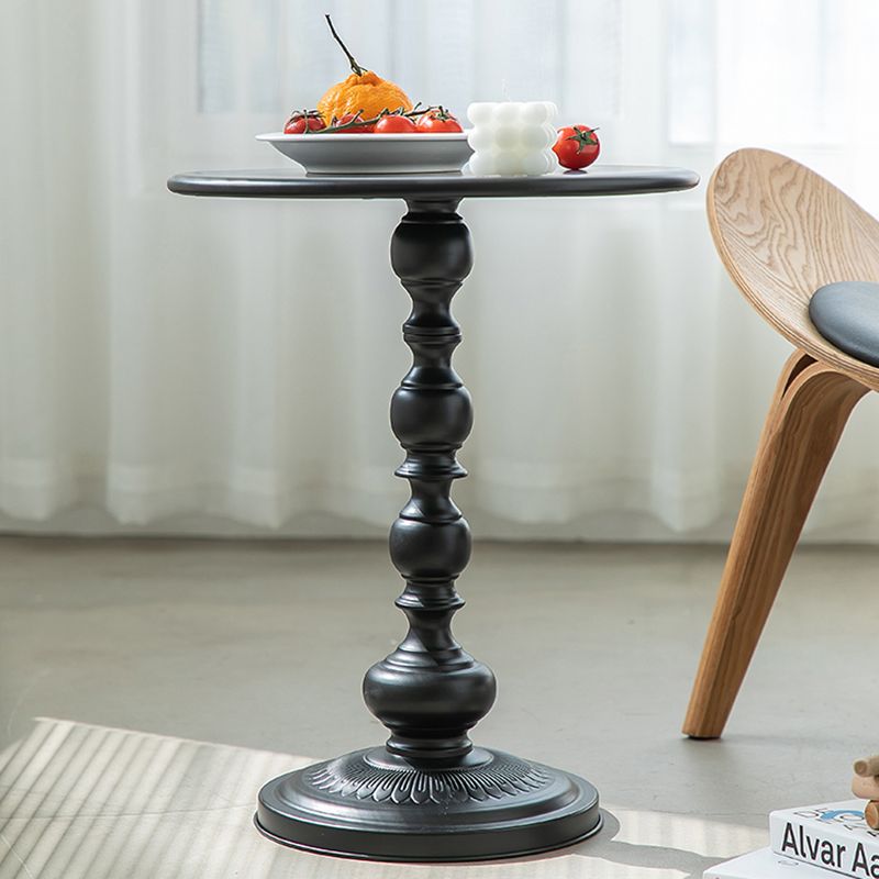 16.5" W x 16.5" D x 20.5" H Sofa Side Accent Table Metal Pedestal End Table
