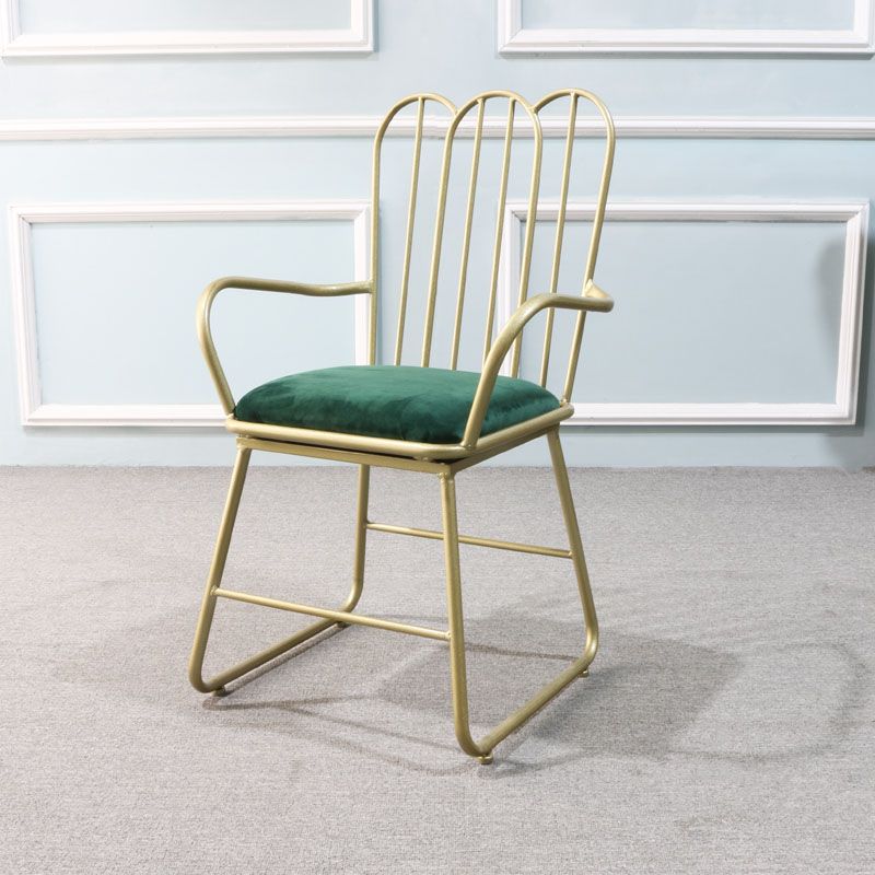Nordic Metal Dining Room Chairs Slat Back Side Chair for Restaurant Use
