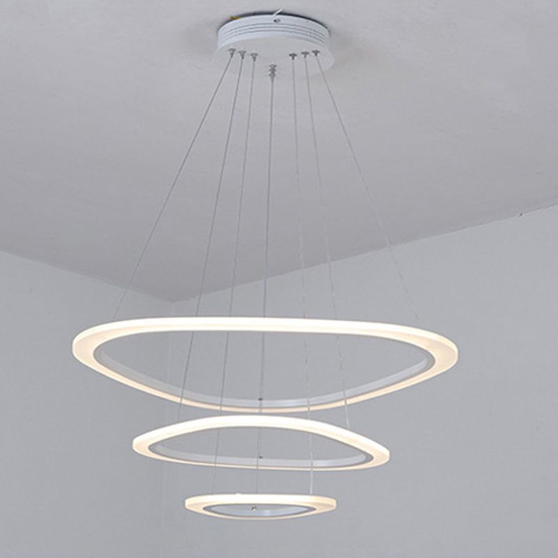 Lámpara de lámpara de nivel triangular blanco simplicidad acrílico LED LEULLACIÓN para comedor