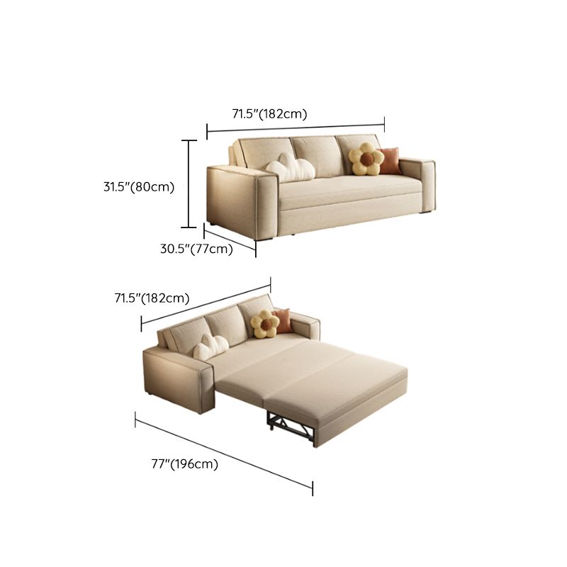 Contemporary Foldable Futon Sleeper White Futon and Mattress