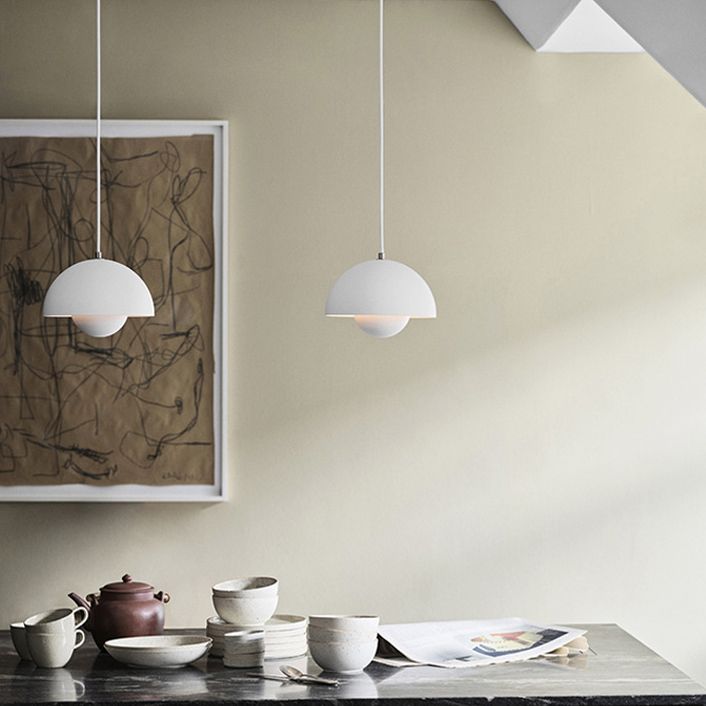 Modern Globe Pendant Ceiling Lights 1 Light Pendant with Stainless Steel Shade for Bedroom