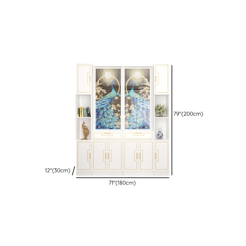 Scandinavian Wood in White 11.81" Wide Accent Cabinet with Drawer