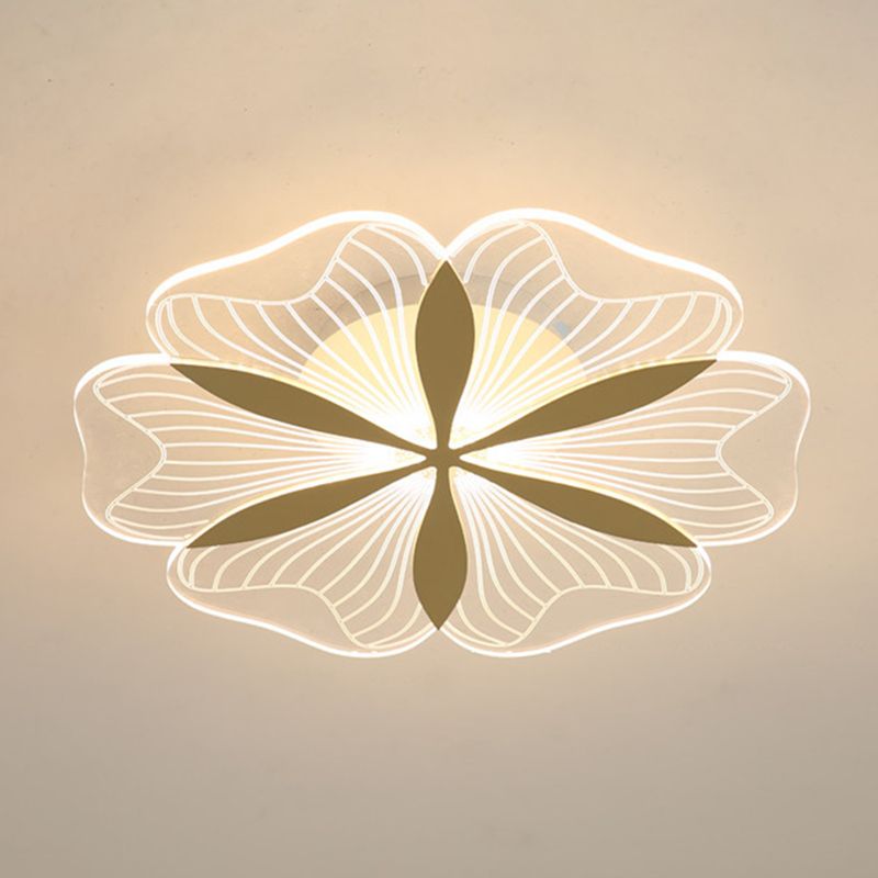 Modern Style Flower Shade Ceiling Lamp Metal 1 Headed Ceiling Lighting for Restaurant