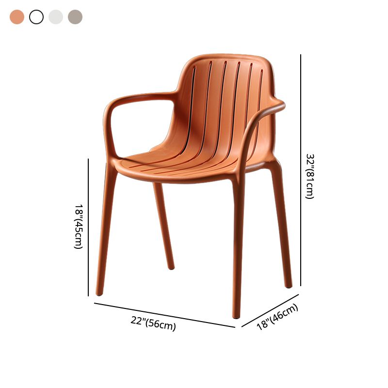 Contemporary Style Dining Chair Kitchen Dining Arm Side Chair with Plastic Legs