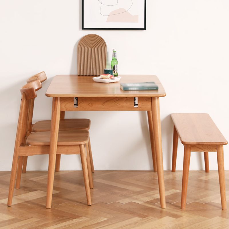 Rechthoek massief houten opvouwbare tafel moderne eettafel met 4 poten voor restaurant