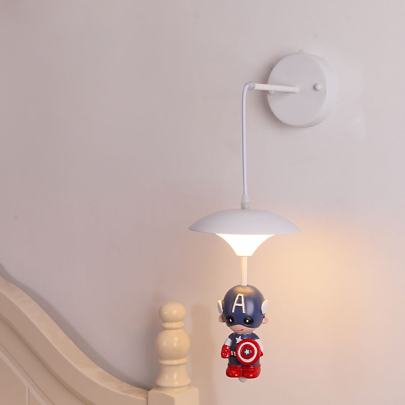 Mushroom Shade Wall Light Kid Kid LED acrilico Lampada montata a parete bianca con decorazione dei cartoni animati