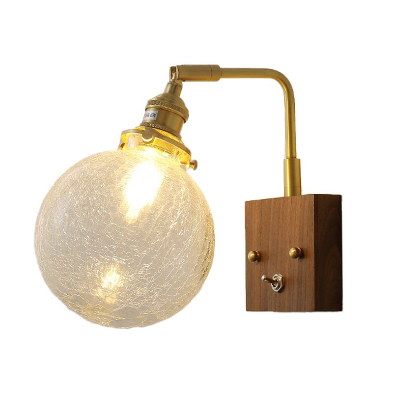 Ball Shape Glass Wall Light Modern Style 1-Light Wall Light Sconce