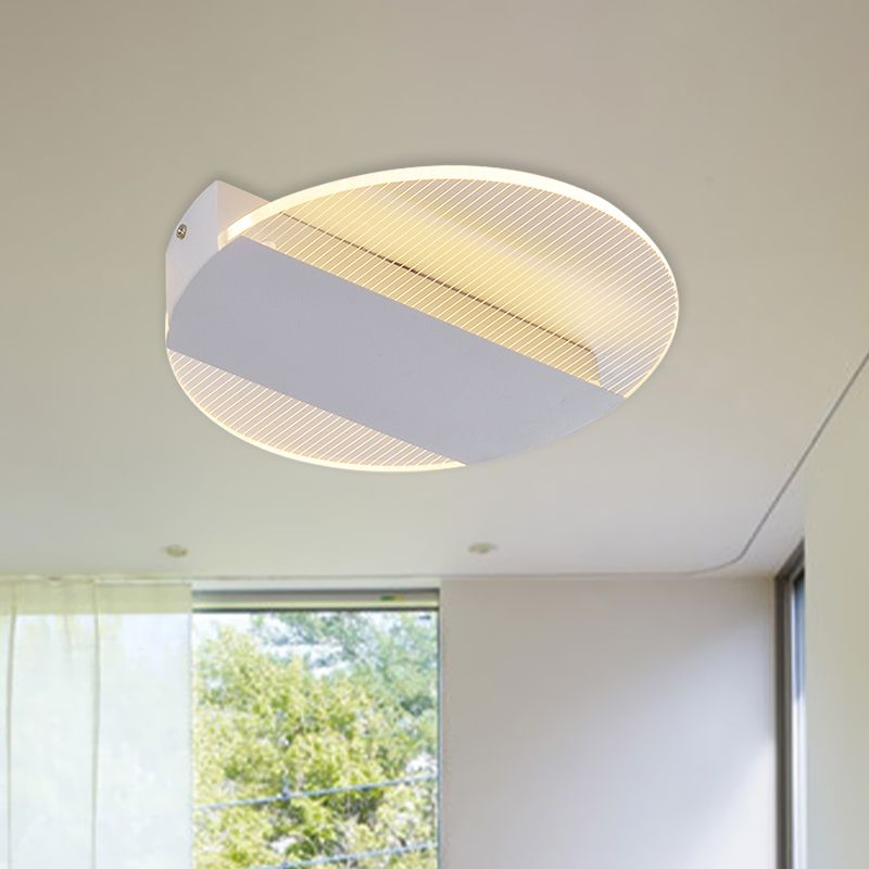 Geometrical Flushmount Lighting Minimal Acrylic Black/White/Gold LED Ceiling Flush in White/Warm Light