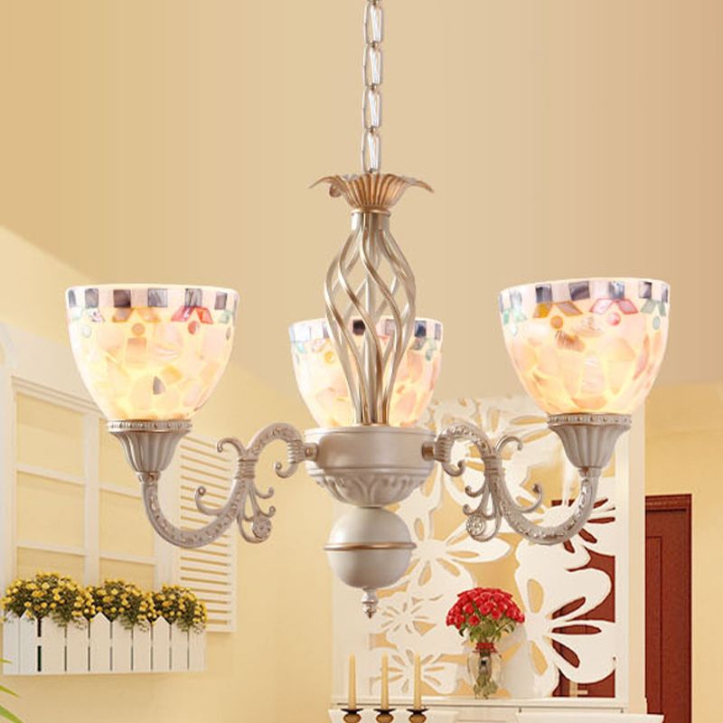 Shell Dome kroonluchter hanglamp Mediterraan 5/9/11 Lichten Witte plafondophanginglamp