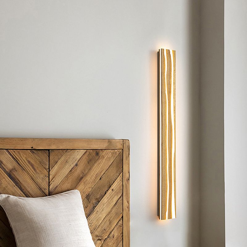 Linear 1 - Light Interior LED Wall Light Modern Solid Wood Wall Fixture