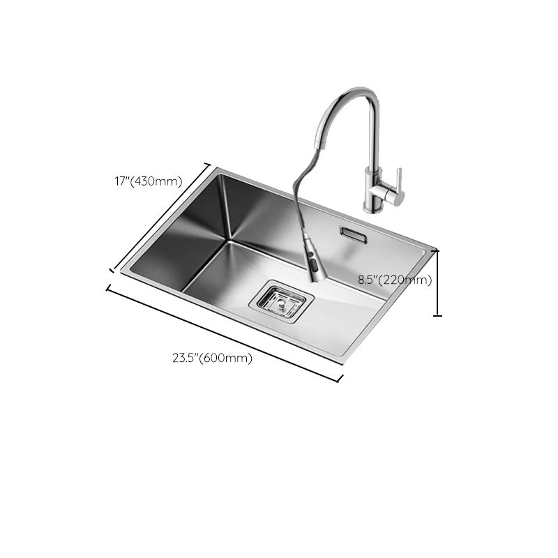 Stainless Steel Kitchen Sink Overflow Hole Design Kitchen Sink with Drain Assembly