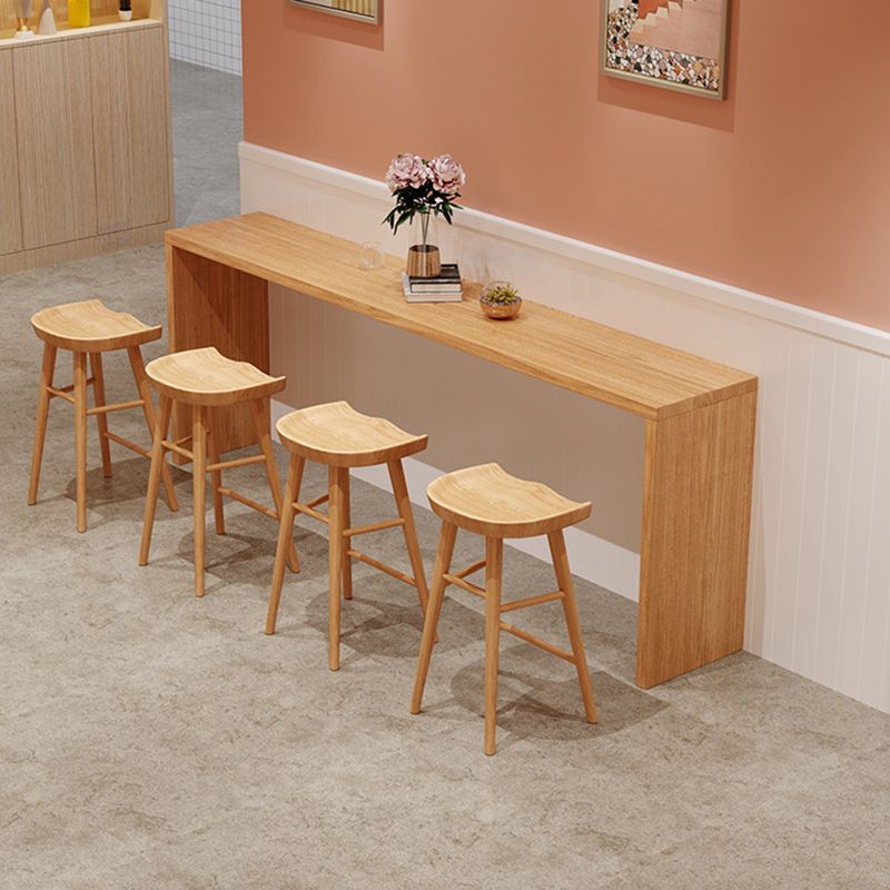 Modern Bar Table Set 1/5/9 Pieces Solid Wood Counter Table with Backless Stools