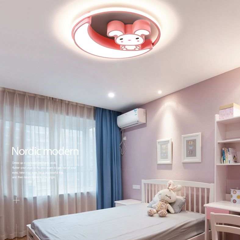Children's room Flushmount Light Girl Bedroom Kindergarten Aisle Olphin Butterfly Cute Cartoon Creative Pink Eye Protection Lamps