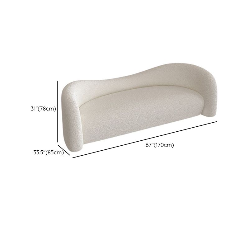 Wool Contemporary Curved Sofa Sloped Arm Sofa for Living Room