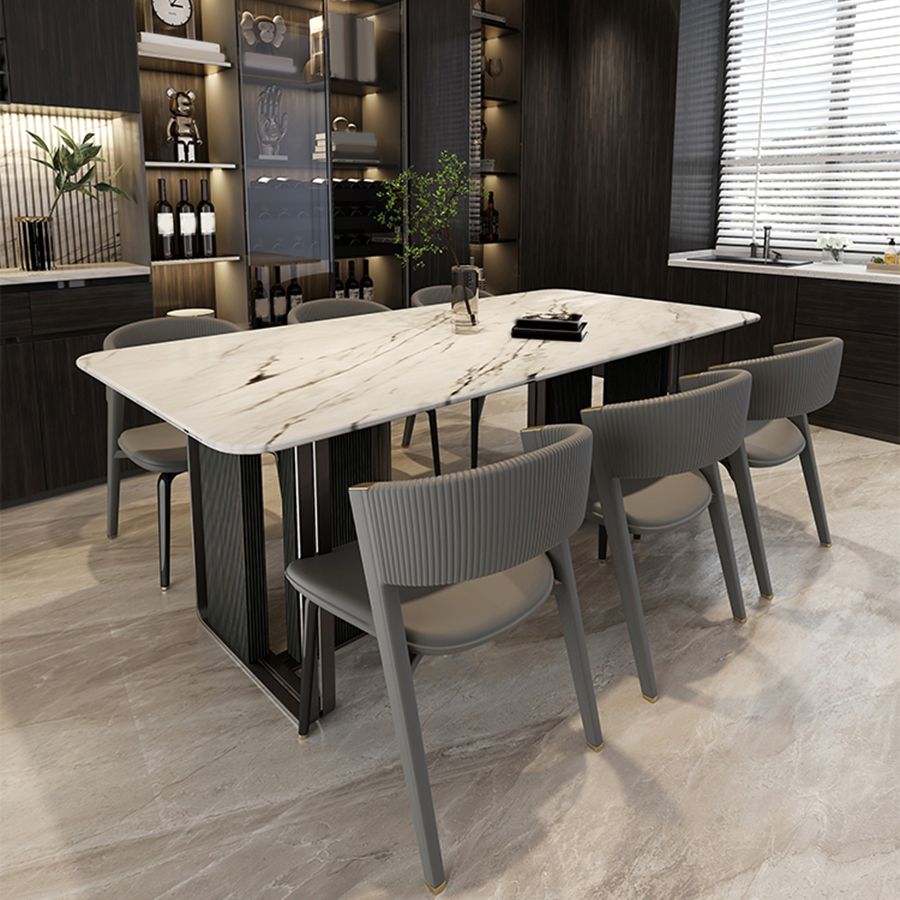 Dining Room Glam Side Chair Metal Legs Open Back Dining Armless Chair