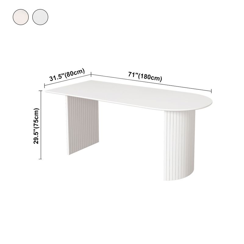Mesa de comedor de estilo moderno Mesa de comedor de doble pedestal blanco para uso en el hogar
