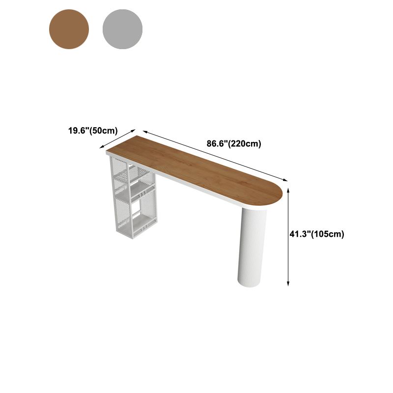 Solid Wood Bistro Table Pedestal Specialty Bar Dining Table with Shelves