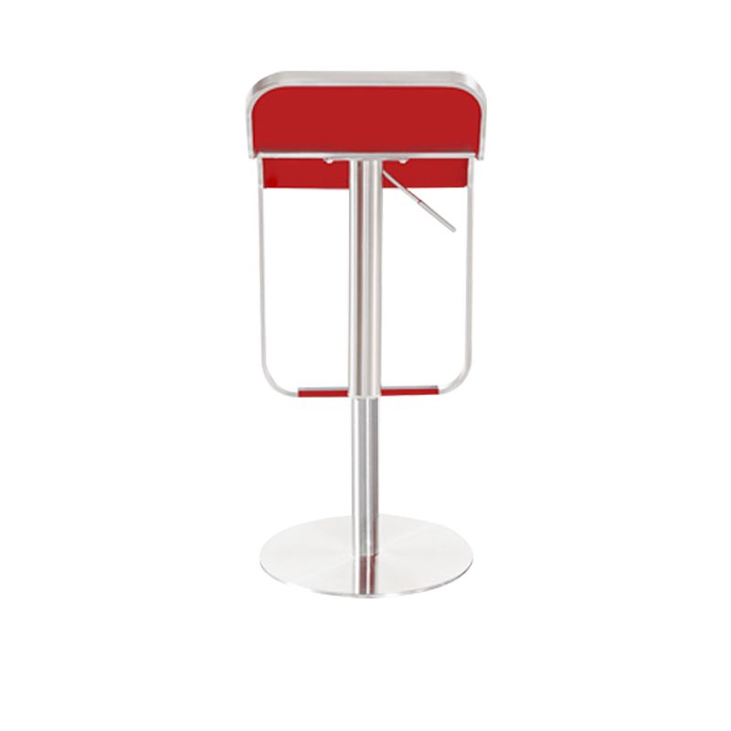 Industrial Leather Bar Stool Adjustable Backrest Counter Stool for Living Room