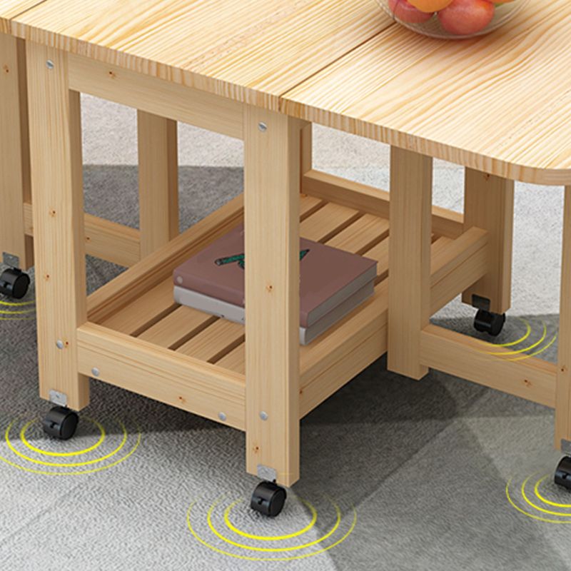 Contemporary Natural Rectangle Coffee Table Single Folding Cocktail Table